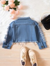 SC Kids Girls Long Sleeve Lapel Denim Coats YKTZ-216