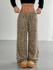 SC Leopard Print Tie Up Loose Pants YWXS-K25L1169