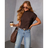 SC Solid Color Short Sleeve Knits Sweater ASL-6808