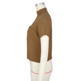 SC Solid Color Short Sleeve Knits Sweater ASL-6808