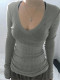 SC Deep V Neck Long Sleeve Tops YWXS-K25L1069