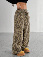 SC Leopard Print Tie Up Loose Pants YWXS-K25L1169