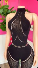 Pre Order: About 7 work days shipping Hollow Out Mesh Jumpsuit YUEM-82902
