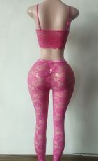 Pre Order: About 7 work days shipping Mesh Sexy Two Piece Pants Set YUEM-300910