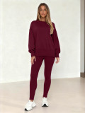 SC Long Sleeve Solid Color Two Piece Pants Set WSYF-5970