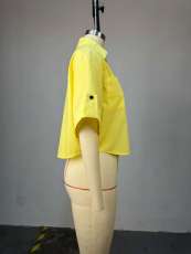 SC Solid Color Short Sleeve Short Shirt GCNE-73077