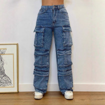 SC Plus Size Hot Drill Fashion Lpose Straight Jeans ORY-5276