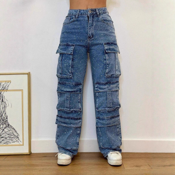 SC Plus Size Hot Drill Fashion Lpose Straight Jeans ORY-5276