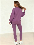 SC Long Sleeve Solid Color Two Piece Pants Set WSYF-5970