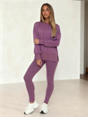 SC Long Sleeve Solid Color Two Piece Pants Set WSYF-5970
