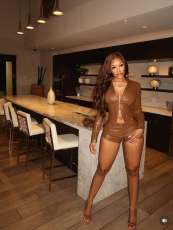 SC PU Leather Long Sleeve Two Piece Shorts Set MEM-88665