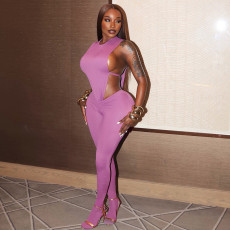 SC Sleeveless Solid Color Bodysuit Two Piece Pants Set MXBF-J25ST290