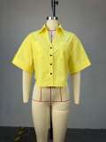 SC Solid Color Short Sleeve Short Shirt GCNE-73077