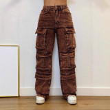 SC Plus Size Hot Drill Fashion Lpose Straight Jeans ORY-5276