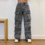 SC Plus Size Hot Drill Fashion Lpose Straight Jeans ORY-5276
