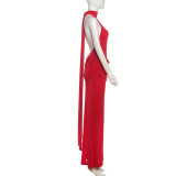 SC Solid Color Sleeveless Backless Maxi Dress GZJQ-K25D82796