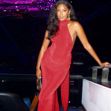 SC Solid Color Sleeveless Backless Maxi Dress GZJQ-K25D82796