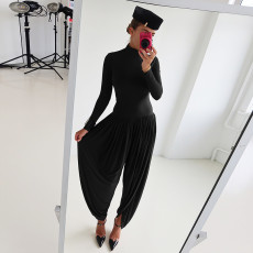 SC Long Sleeve Pleated Patchwork Jumpsuit GZJQ-K25Q80706