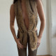 SC Fur Halterneck Backless Tie Up Vest GZJQ-K25B80910