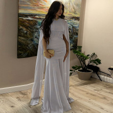 SC Pleated Ribbon Solid-color Maxi Dress XEF-K25D82046