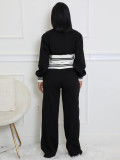 SC Contrast Color Zipper Two Piece Pants Set HNIF-M3066