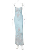 SC Retro Tie-Dye Sexy Sling Print Dress GKLK-D4415987Y