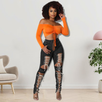 SC Fashion Holes Bandage Jeans GDAM-218189
