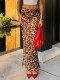 SC Leopard-Print Chiffon Fishtail Skirt  GKLK-D4315729Y