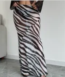 SC Leopard-Print Chiffon Fishtail Skirt  GKLK-D4315729Y