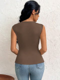 SC Sleeveless Solid Color Sleeveless Tops GYSQ-WCEK0740