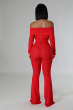 SC One Shoulder Long Sleeve Wide Leg Pant Suit HNIF-M3246