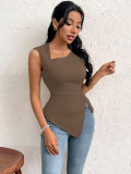 SC Sleeveless Solid Color Sleeveless Tops GYSQ-WCEK0740
