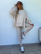 SC Solid Color Long Sleeve Sweatshirt Pants Suit GLXF-M60040