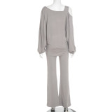 SC Lantern-Sleeve Flare Pants 2 Piece Set MXBF-Q25ST314