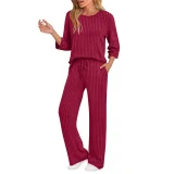 SC Long Sleeve Solid Color Two Piece Pants Set GYZY-6681