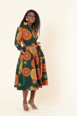 SC Print Long Sleeve Midi Dress XHXF-YS904