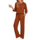 SC Long Sleeve Solid Color Two Piece Pants Set GYZY-6681