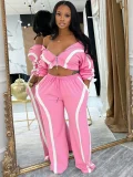 SC Color Block Loose Sport Two Piece Pants Set GFDY-1361