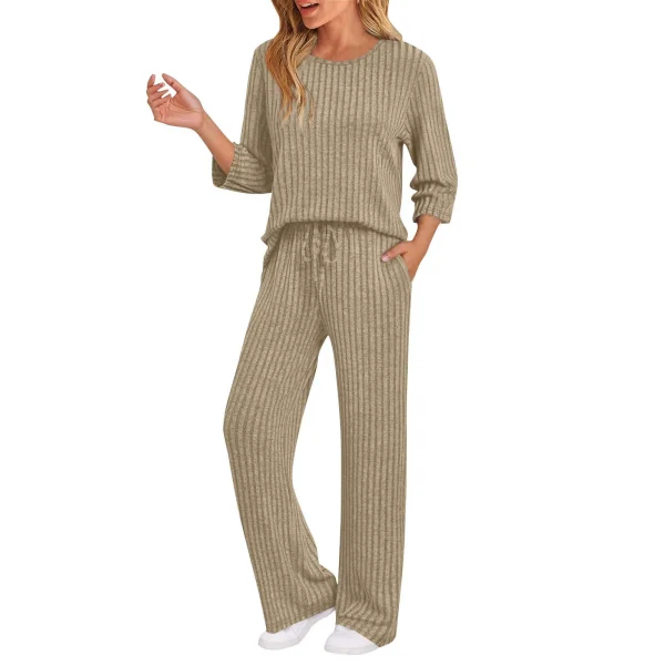SC Long Sleeve Solid Color Two Piece Pants Set GYZY-6681