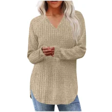 SC Loose V Neck Long Sleeve T Shirts GYZY-6685