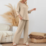 SC Solid Color Long Sleeve Two Piece Pants Set GYZY-6686