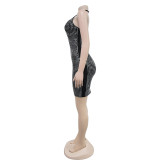 SC Hot Drill Halterneck Mini Dress GFYX-7179