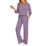SC Long Sleeve Solid Color Two Piece Pants Set GYZY-6681