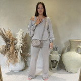 SC Lantern-Sleeve Flare Pants 2 Piece Set MXBF-Q25ST314