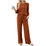 SC Solid Color Long Sleeve Two Piece Pants Set GYZY-6686