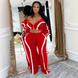 SC Color Block Loose Sport Two Piece Pants Set GFDY-1361