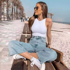 SC Solid Color Sleeveless Bodysuit GZJF-ZJ1265