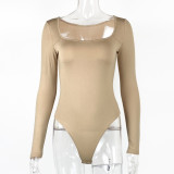 SC Long Sleeve Square Neck Bodysuit GZJF-ZJ2835