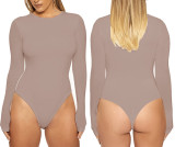 SC Long Sleeve Solid Color Skinny Bodysuit GZJF-ZJ1202