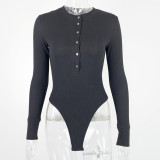 SC Long Sleeve Rib Solid Bodysuit GZJF-ZJ1207